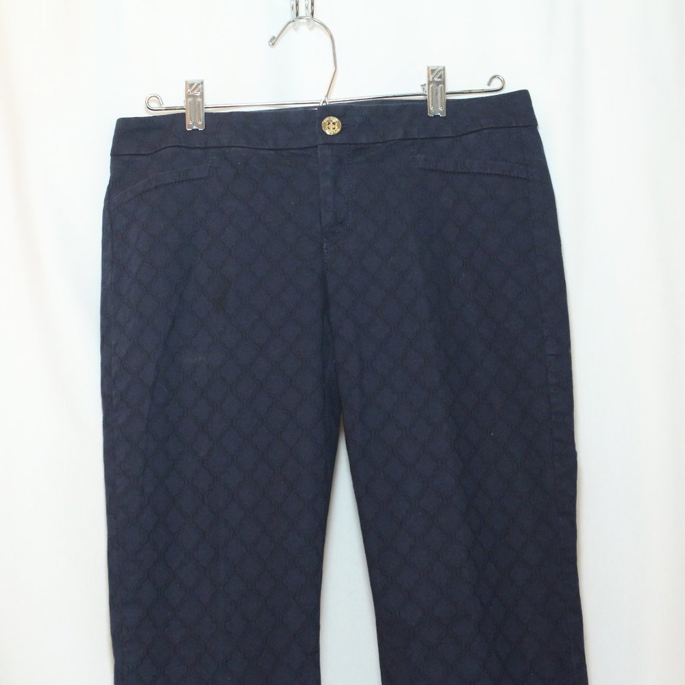 Lilly Pulitzer Kelly Textured Ankle Pants Navy Blu